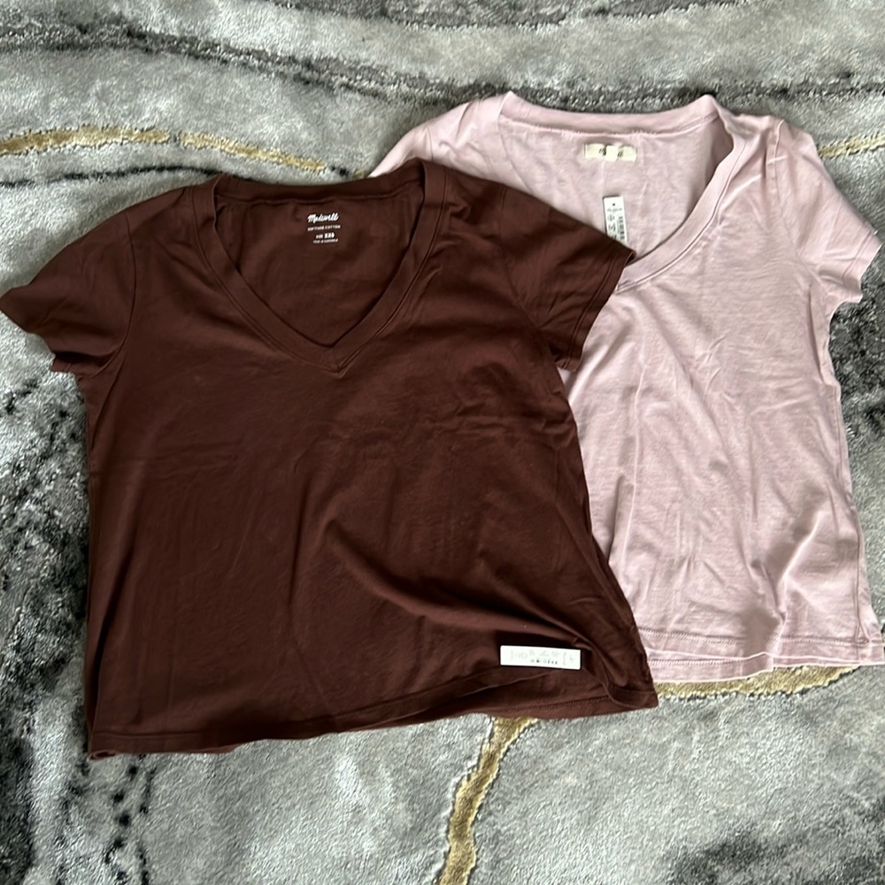 Set of 2 Madewell crop shirts